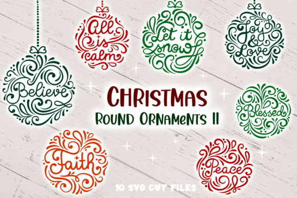 Christmas Round Ornaments II- 10 SVG Cut Review